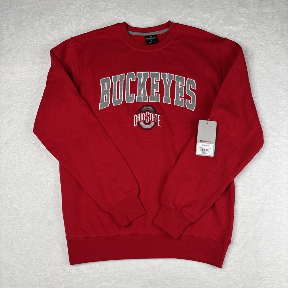 Ohio State Buckeyes Sweatshirt Crewneck Mens Medium Red Colosseum Pullover NCAA